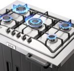 Gas Grill, Movable Outdoor Gas Stove Stainless Steel Top with Cabinet, 5 Burners with 36,200 BTUs, Outdoor Propane Grill for Outdoor Cooking, Ideal for Lawn & Garden, L35.4” x W24” - Image 4