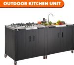 Gas Grill, Movable Outdoor Gas Stove Stainless Steel Top with Cabinet, 5 Burners with 36,200 BTUs, Outdoor Propane Grill for Outdoor Cooking, Ideal for Lawn & Garden, L35.4” x W24” - Image 7