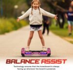 Hover Board for Kids, with Bluetooth Speaker and LED Lights 6.5" Self Balancing Scooter Hover Board for Kids Ages 6-12 (Pink) - Image 7