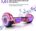 Hover Board for Kids, with Bluetooth Speaker and LED Lights 6.5" Self Balancing Scooter Hover Board for Kids Ages 6-12 (Pink) - Image 8