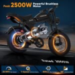 Movcan V70 Electric Dirt Bike for Adults,2000W Motor Peak 2500W Up to 35MPH,52V 23.4Ah Removable Battery,20” Fat Tire Ebike,7 Speed Dual Hydraulic Brake Electric Motorcycle Bikes - Image 3