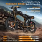 Movcan V70 Electric Dirt Bike for Adults,2000W Motor Peak 2500W Up to 35MPH,52V 23.4Ah Removable Battery,20” Fat Tire Ebike,7 Speed Dual Hydraulic Brake Electric Motorcycle Bikes - Image 5
