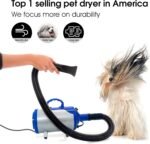 SHELANDY Groomer Partner Pet Hair Force Dryer Dog Grooming Blower with Heater (Blue) - Image 3
