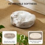 Bedsure Dog Beds for Small Dogs - Round Cat Beds for Indoor Cats, Washable Pet Bed for Puppy and Kitten with Slip-Resistant Bottom, 20 Inches, Camel - Image 3