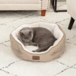 Bedsure Dog Beds for Small Dogs - Round Cat Beds for Indoor Cats, Washable Pet Bed for Puppy and Kitten with Slip-Resistant Bottom, 20 Inches, Camel - Image 4