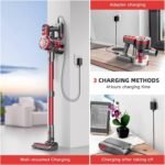 Cordless Vacuum Cleaner,Vacuum Cleaners for Home with Super Suction,Lightweight Stick Vacuum with 35 Mins Runtime,Rechargeable Cordless Vacuum for Carpet, Tile, Pet Hair, Hardwood Floors(Red) - Image 3