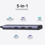 UGREEN Revodok 105 USB C Hub 5 in 1 Multiport Adapter 4K HDMI, 100W Power Delivery, 3 USB-A Data Ports, USB C Dongle for MacBook Pro/Air, iPad Pro, iMac, iPhone 16 Pro/Pro Max, XPS, Thinkpad - Image 3