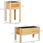 Outsunny Raised Garden Bed Set of 3, Wooden Elevated Planter Box with Legs and Bed Liner, for Backyard and Patio to Grow Vegetables, Herbs, and Flowers, Natural - Image 4