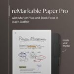 reMarkable Paper Pro Bundle – Premium Leather | Includes 11.8” reMarkable Paper Tablet, Marker Plus Pen with Eraser, and a Book Folio Cover in Black Leather - Image 3