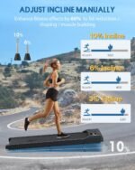 WELLFIT Walking Pad Treadmill with 10% Incline, Under Desk Treadmills for Home Office, Portable Small Walking Pad with Remote Control, 265 lbs Capacity, 2.5HP, Work with KINOMAP Apple Health - Image 4