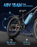 AMYET EB26 Electric Bike for Adults Peak 1500W Electric Bicycle 48V 15AH (720WH) Battery Electric Bike 26" Fat Tire Mountain 28mph 7 Speed Gears Ebike - Image 4