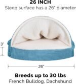 Furhaven 26" Round Orthopedic Dog Bed for Medium/Small Dogs w/ Removable Washable Cover, For Dogs Up to 30 lbs - Sherpa & Suede Snuggery - Blue, 26-inch - Image 4