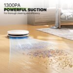 Magshion Robot Vacuum Cleaner, 90 Mins Runtime and Auto Self-Charging, Ideal for Low Carpet Pet Hair Hard Floors, White - Image 3