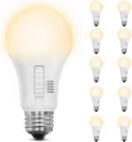 Feit Electric A19 LED Light Bulb, 60W Replacement, Dimmable, Selectable Color Temperatures (2700K-5000K), 800 Lumens, General Purpose Light Bulbs, 15,000-Hour Lifetime, OM60DM/5CCTCA/LED/10, 12 Pack - Image 3