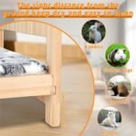 BWOGUE Large Wooden Rabbit Bed, 2 in 1 Folding Wooden Pet Bed with Removable Cushion Small Animals Bed for Rabbits Bunny Guinea Pigs Kittens Puppy Sleeping Habitat (20.5" x 14.3") - Image 5