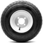 8" Steel Golf Cart Wheels Glossy White and Arisun Turf Sail (18/8.5-8) Golf Cart Tires - Set of Four - Image 3