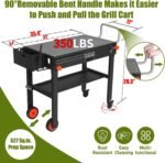 Portable Outdoor Grill Table, Blackstone Grill Stand Solid and Sturdy 31"W x 17"D, Movable Kitchen Cooking Prep BBQ Cart with Wheels, Folding Cart for Ninja, Blackstone Griddle 17"/22" etc - Image 4