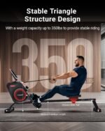 HARISON Rowing Machines for Home, Magnetic Rower Machine with US Mute System, Bluetooth, App Supported, Smooth & Quiet Slide Rail,350 LB Weight Capacity and Free Courses - Image 4