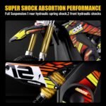 KOOZ HP112E 36V 1000W Electric Dirt Bike for Kids, 3 Speed Modes Teen Electric Motorcycle Up to 18 MPH & 15 Miles Long-Range, Dual Suspension & Disc Brake, 16" Sturdy Tire for Kids Teenagers - Image 5