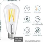 Linkind Matter Smart Light Bulb, ST19 (ST58) Smart Edison Bulbs, 2700K-6500K E26 LED Bulb 8W 60W, 800LM Edison Light Bulb, Work with Alexa, Google Home, Apple Home, SmartThings, 2.4GHz WiFi, 4-Pack - Image 3