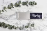 Dishwasher Magnet Clean Dirty Sign, Clean Dirty Magnet for Dishwasher, Rustic Farmhouse Kitchen Decor, Magnetic Dish Washer Sign Indicator, Sliding Rustic Dish Washer Signs, Black & White Wood - Image 4