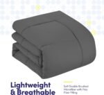 Sweet Home Collection 5 Piece Comforter Set Bag Solid Color All Season Soft Down Alternative Blanket & Luxurious Microfiber Bed Sheets, Gray, Twin - Image 5