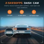 2.5K Car Dash Cam, VEEMENT Dash Camera for Cars, 1440P Car Dash Camera with APP, WiFi Dash Cams with WDR Night Vision, 24/7 Parking Monitor Dashcam, 160°Wide, G-Sensor, Mini Dash Cam - Image 3
