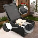 3 Pieces Patio Furniture Set Outdoor Sectional Wicker Patio Furniture Patio Couch with Ottoman and Outdoor Storage Table All-Weather Anti-Slip Cushions Waterproof Covers, Light Grey - Image 6