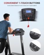 ECHANFIT Treadmill with 15% Auto Incline, Folding Treadmill for Home, 0.6-10 MPH, 350 LB Capacity, 18.11" Wide Running Belt, 3.5 HP, Shock Absorption, Bluetooth Speaker & App - Image 5