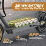 WERHY Electric Scooter, 8.5"/10" Tire, Powerful 350/500W Motor, Top Speed 19/22 MPH, 20-23Miles Max Range, Folding Escooter for Adults & Teens with Smart APP, Digital Display, Cruise Control - Image 4