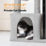Veehoo Small Cat Tree for Indoor Cats, 33.1-Inch Sturdy Cat Tower with Replaceable Metal Frame Scratch Pad, Cat Scratching Board with Condo, Hammock, Perch for Kittens - Image 5
