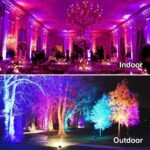 MELPO Led Flood Light 500W Equivalent, RGBW Led Outdoor Lights Colored Floodlight with Remote,50W,5000ML 2700K,120 Colors, Timing, Dimmable, Custom Modes, Landscape Lighting (4 Pack) - Image 4