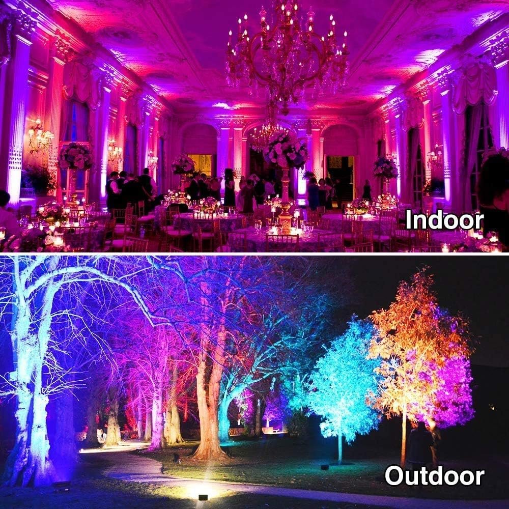 MELPO Led Flood Light 500W Equivalent, RGBW Led Outdoor Lights Colored Floodlight with Remote,50W,5000ML 2700K,120 Colors, Timing, Dimmable, Custom Modes, Landscape Lighting (4 Pack) - Image 4