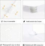 AWTATOS Cube Storage Organizer Storage 12 Cube Bookshelf DIY Plastic Closet Clothes Storage Shelves with Wooden Mallet, Stackable Storage Solution for Home, Bedroom, White - Image 6