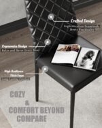 Dining Table Set for 4, Kitchen Table and Chairs Set of 4, 5 Piece Modern Dining Room Table Set with Tempered Glass Top and PU Leather Chairs for Small Space, Apartment, Black - Image 4