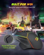 Redragon Wireless Gaming Mouse, Tri-Mode 2.4G/USB-C/Bluetooth Ergonomic Mouse Gaming, 8000 DPI, RGB Backlit Programmable Wireless Mouse, Rechargeable, 250 Hrs for Laptop PC Mac, M814 - Image 4