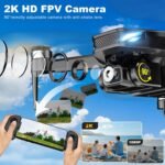 GPS Drone with Camera for Adults, 2K HD FPV Drones with Auto Return, Follow Me, Circle Fly, Waypoint Fly, Stable Hover, Brushless Motor, Foldable 5G Transmission Remote Control Quadcopter - Image 5