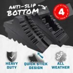 Wheel Chocks for Cars, RVs, Trucks, Trailers, and Vehicles G.V.W. up to 8T, 4 Pack - Anti Slip Bottom Tire Chock for All Weather Use - RV, Travel Trailer, Pop Up Camper Accessory - Image 3