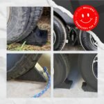 Wheel Chocks for Cars, RVs, Trucks, Trailers, and Vehicles G.V.W. up to 8T, 4 Pack - Anti Slip Bottom Tire Chock for All Weather Use - RV, Travel Trailer, Pop Up Camper Accessory - Image 5