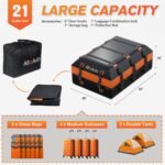 Car Rooftop top Cargo Carrier 21 Cubic feet Waterproof for All Cars with/Without Rack, Includes Anti-Slip Mat, 10 Reinforced Straps, 6 Door Hooks, Luggage Lock - Image 3