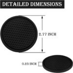 SINGARO Car Cup Coaster, 4PCS Universal Non-Slip Cup Holders Embedded in Ornaments Coaster, Car Interior Accessories, Black - Image 3