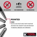 K Tool International 71600 4 Piece Pry Bar Set for Garages, Repair Shops, and DIY, Lady Slipper Style, Heavy Duty Heat Treated Steel, Rolling Head, Organizing Case, Includes Sizes 6", 12", 16", 20" - Image 5