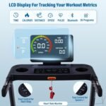 Treadmills for Home, 350 lbs Capacity, 10 MPH, 3.0HP Incline Treadmill with Bluetooth APP, 17 * 46" Belt, Running Threadmills Machine, LCD Display, 36 Programs - Image 3