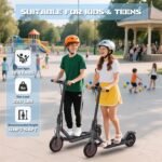 Electric Scooter for 10+, 350W Motor, Max 12Miles Long Range, 19 MPH Max Speed, 8.5" Solid Tire, Lightweight Foldable E-Scooter with Dual Braking, Digital Display, Cruise Control - Image 3