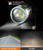 SEALIGHT H11 H8 H16 LED Fog Light Bulbs or DRL, Real 360° illumination Fog Bulbs, 6000K 400% Brightness Upgraded, H16 Front Fog Lamp,Non-polarity, Pack of 2, Plug&Play - Image 3
