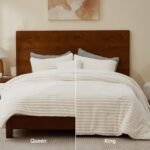 BEDELITE Fleece Queen Comforter Set -Super Soft & Warm Fluffy Cream White Bedding, Luxury Fuzzy Heavy Bed Set for Winter with 2 Pillow Cases - Image 6