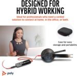Poly Blackwire 5220 Wired Headset - Flexible Boom Mic - Noise Cancelling Headphones with Mic - USB-C, USB-A, 3.5mm - Ergonomic Over-Ear Design - Works with Microsoft Teams, Zoom - Work from Home - Image 3