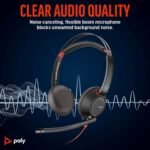 Poly Blackwire 5220 Wired Headset - Flexible Boom Mic - Noise Cancelling Headphones with Mic - USB-C, USB-A, 3.5mm - Ergonomic Over-Ear Design - Works with Microsoft Teams, Zoom - Work from Home - Image 4