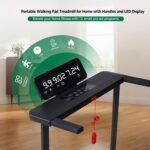 Compact Walking Pad with Handle Bar, Foldable Electric Treadmill with Handles and 3.5HP Powerful Motor, Portable Small Walking Pads Treadmill for Home Small Spaces,400LBS Weight Capacity - Image 3