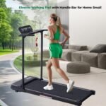Compact Walking Pad with Handle Bar, Foldable Electric Treadmill with Handles and 3.5HP Powerful Motor, Portable Small Walking Pads Treadmill for Home Small Spaces,400LBS Weight Capacity - Image 4